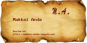 Makkai Anda névjegykártya